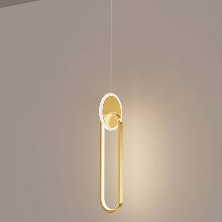 Lámpara colgante LED de 1 luz de cobre minimalista moderna 