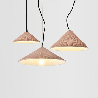 Nordic Resin 1-Light Textured Umbrella Pendant Light