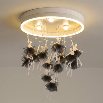 Modern Creative Cartoon Round Bird / Skirt Hanging LED Flush Mount Ceiling Light