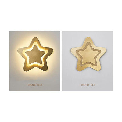 Modern 1-Light Pentagram Shade Star LED Sconce Lamp