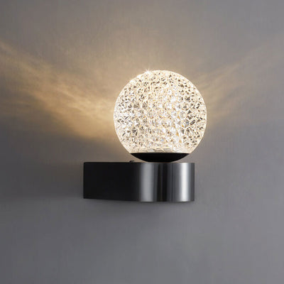 Nordic Creative Round Glass Brass 1-Light Wall Sconce Lamp
