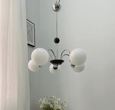 Nordic Minimalist White Glass 3/5-Light Chandeliers