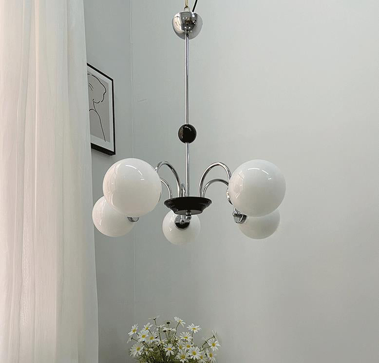 Nordic Minimalist White Glass 3/5-Light Chandeliers
