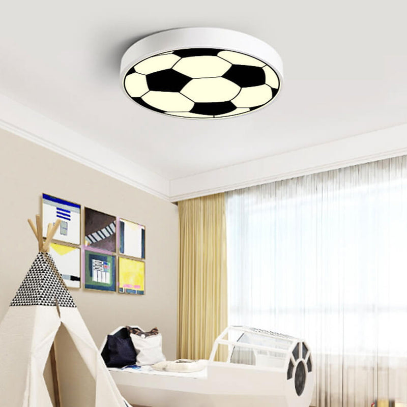 Cartoon Creative Round Football LED Kids Flush Mount Ceiling Light