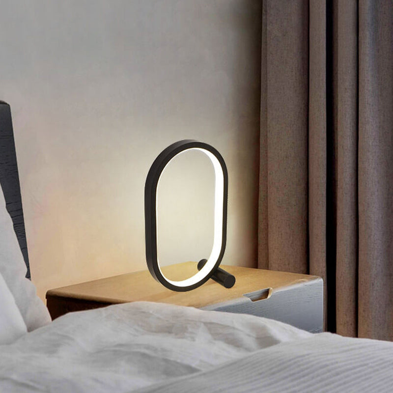 مصباح طاولة LED ليلي بسيط إبداعي بشكل بيضاوي USB 