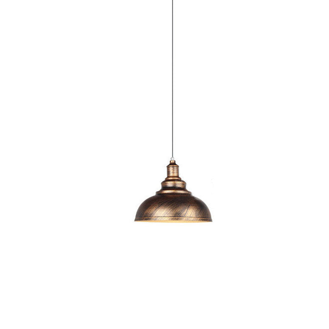 Lustre Suspendu à 1 Lumière avec Abat-jour Rond en Fer de Style Industriel 