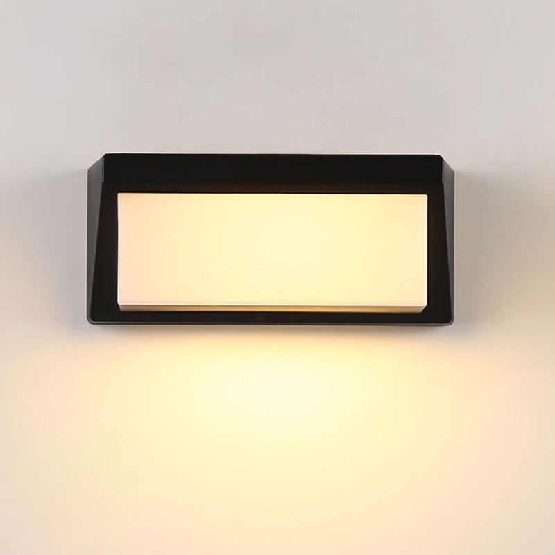 Lampe murale LED étanche moderne à géométrie carrée solaire 