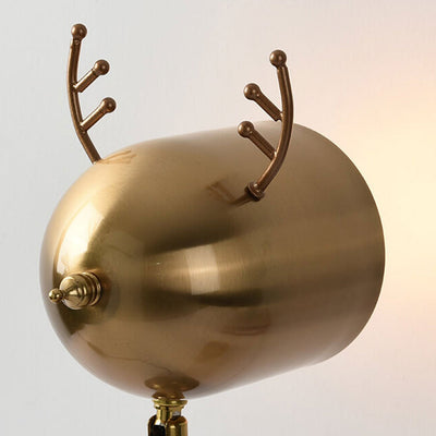 Lampe de table à cire fondante d'aromathérapie avec base en marbre et bois de cerf nordique 