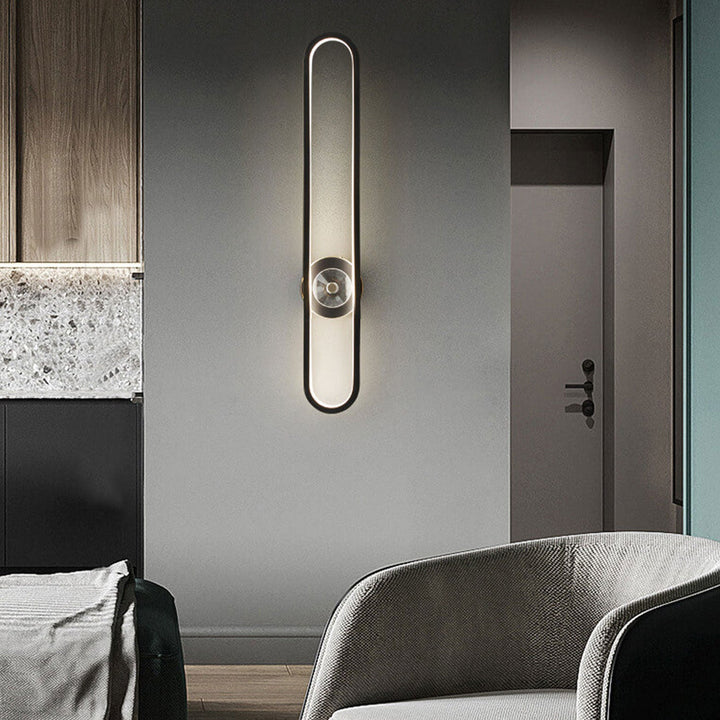 Lampe murale LED Nordic Light Luxury en laiton massif avec long anneau 