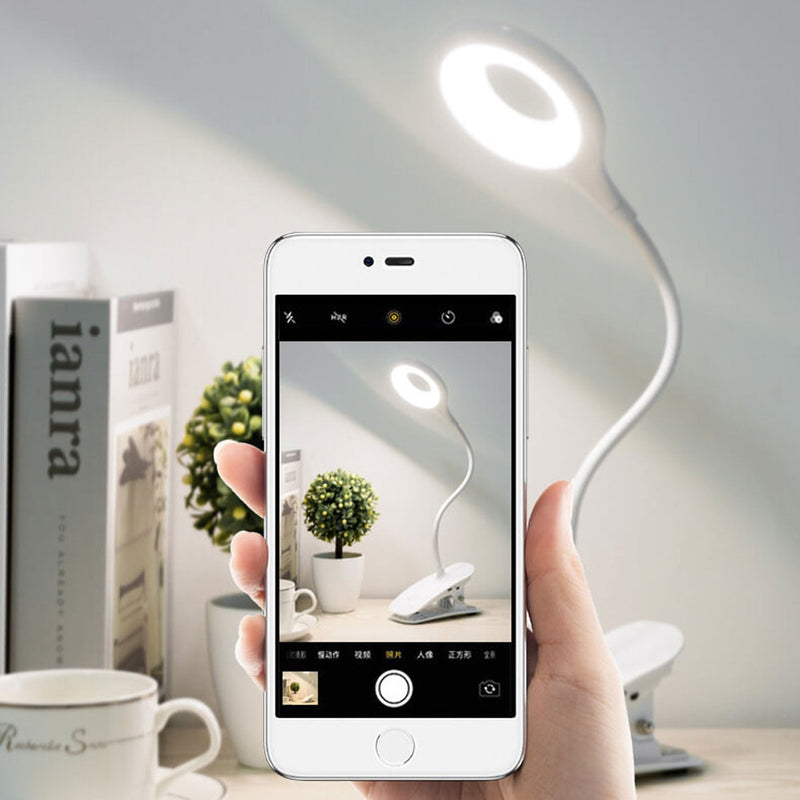 Lampe de bureau LED à clips rechargeables, abat-jour rond pliable, créatif et Simple 