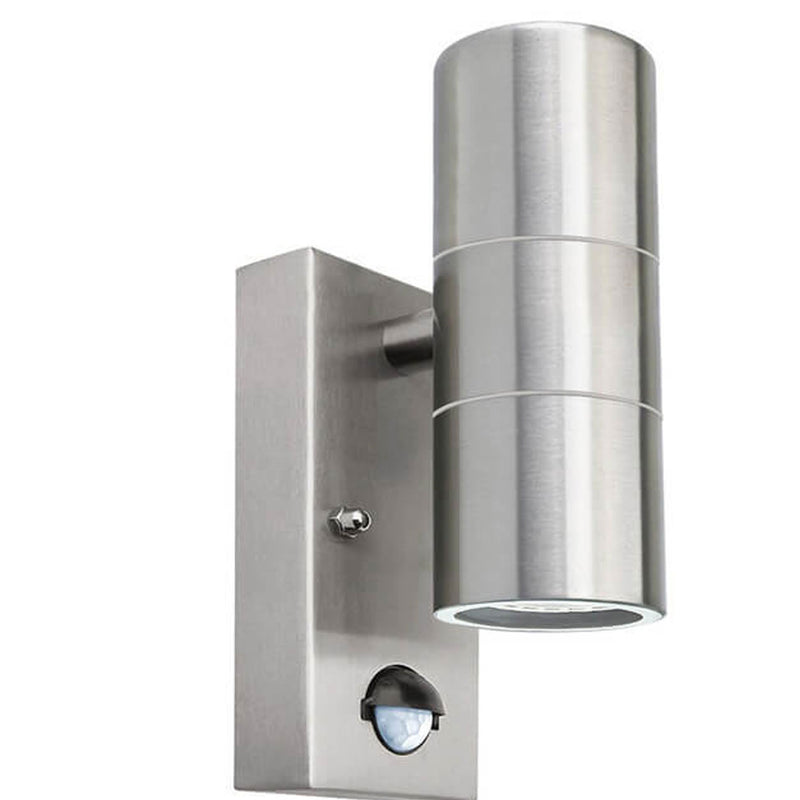 Industrial Chrome Cylindrical Spotlight 1-Light Outdoor Waterproof Wall Sconce Lamp