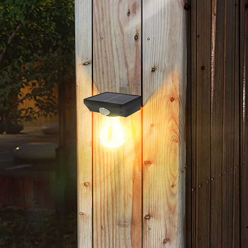 Modern Solar Tungsten Bulb Outdoor Waterproof Body Sensor Garden Wall Sconce Lamp