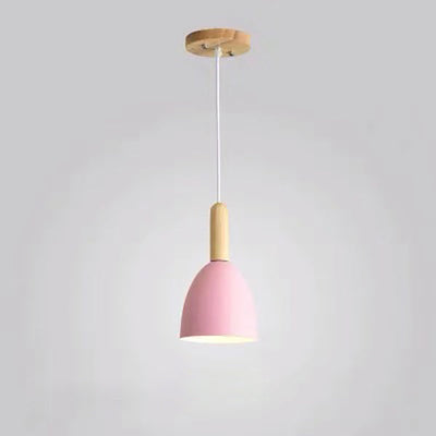 Nordic Log Dome Macaron 1-Light Pendant Light