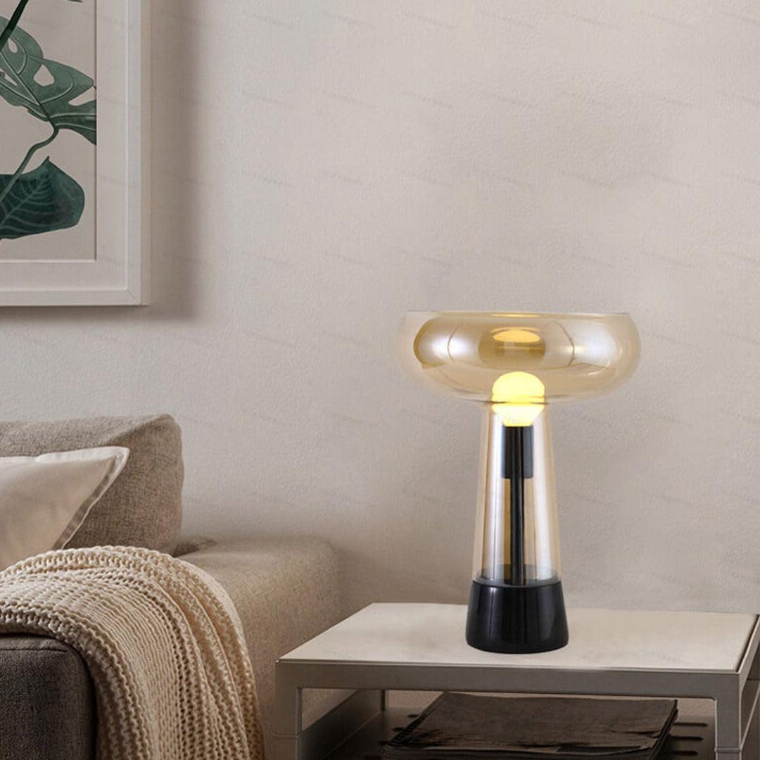 Lampe de table LED en marbre et verre créatif simple 