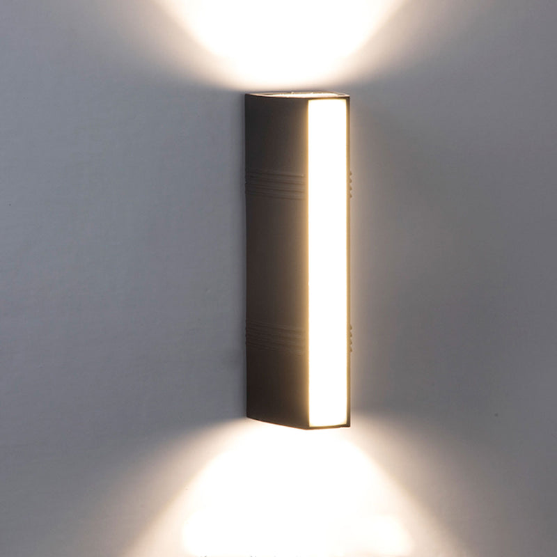 Nordic Simple Rectangular Up and Down Luminous LED Outdoor Wall Sconce Lamp