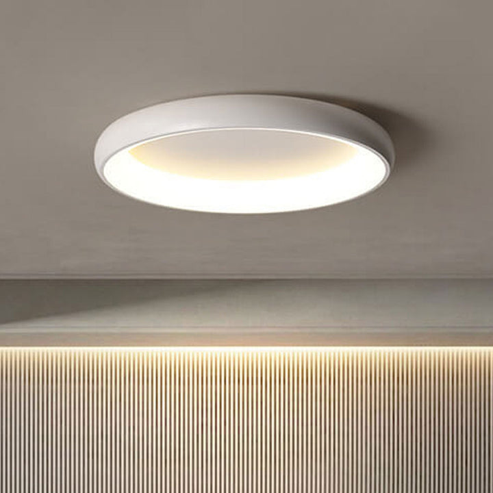 Moderne minimalistische runde Deckenleuchte aus Aluminium und Acryl mit LED-Aufbauleuchte 