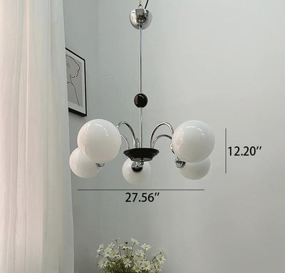 Nordic Minimalist White Glass 3/5-Light Chandeliers