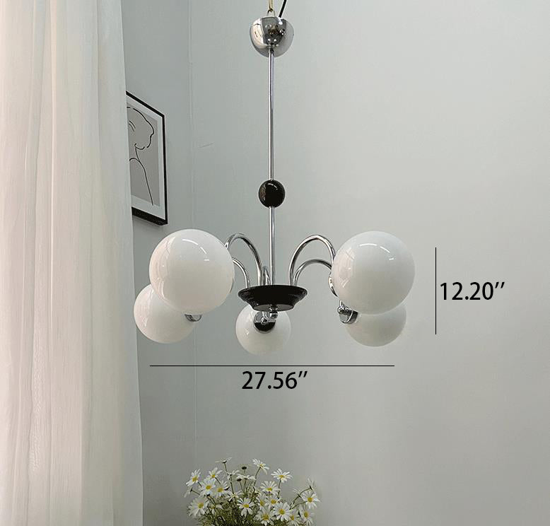 Nordic Minimalist White Glass 3/5-Light Chandeliers