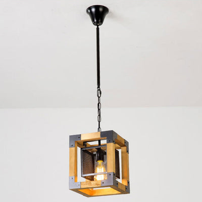 Industrial Creative Iron Mesh Box Design 1-Light Pendant Light