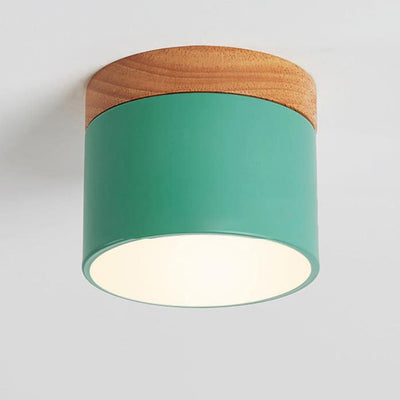 Scandinavian Macaroon Solid Color Log LED Flush Mount Ceiling Light