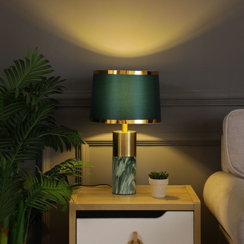 Lámpara de mesa táctil con regulador de intensidad Nordic Fabric Column 1-Light 