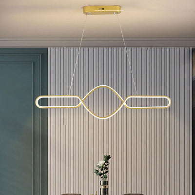 Modern Simple Line Staggered Spiral Design LED Chandelier