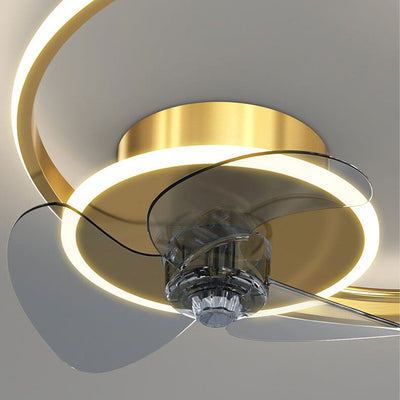 Modern Creative Circle Ball Design LED Flush Mount Ceiling Fan Light