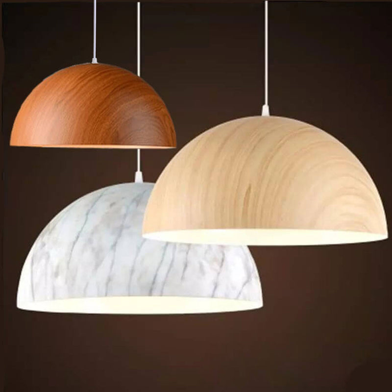 Nordic Minimalist Marbled Semicircle 1-Light Pendant Light