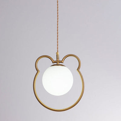 Modern Simple Cute Bear Outline Design 1-Light Pendant Light