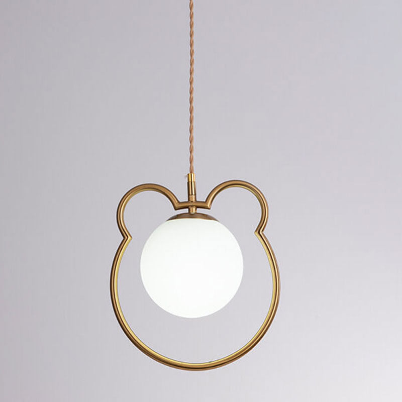 Modern Simple Cute Bear Outline Design 1-Light Pendant Light