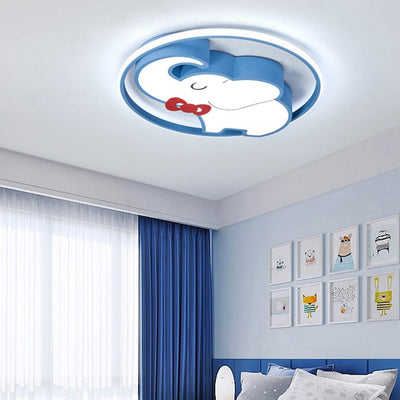 Creative Cartoon Dumbo Round LED Flush Mount Ceiling Light