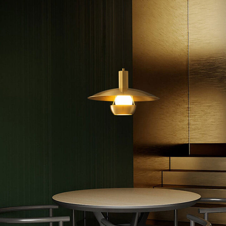 Modern Minimalist All Copper Flying Saucer Design 1-Light Pendant Light For Living Room &amp; Dining Room