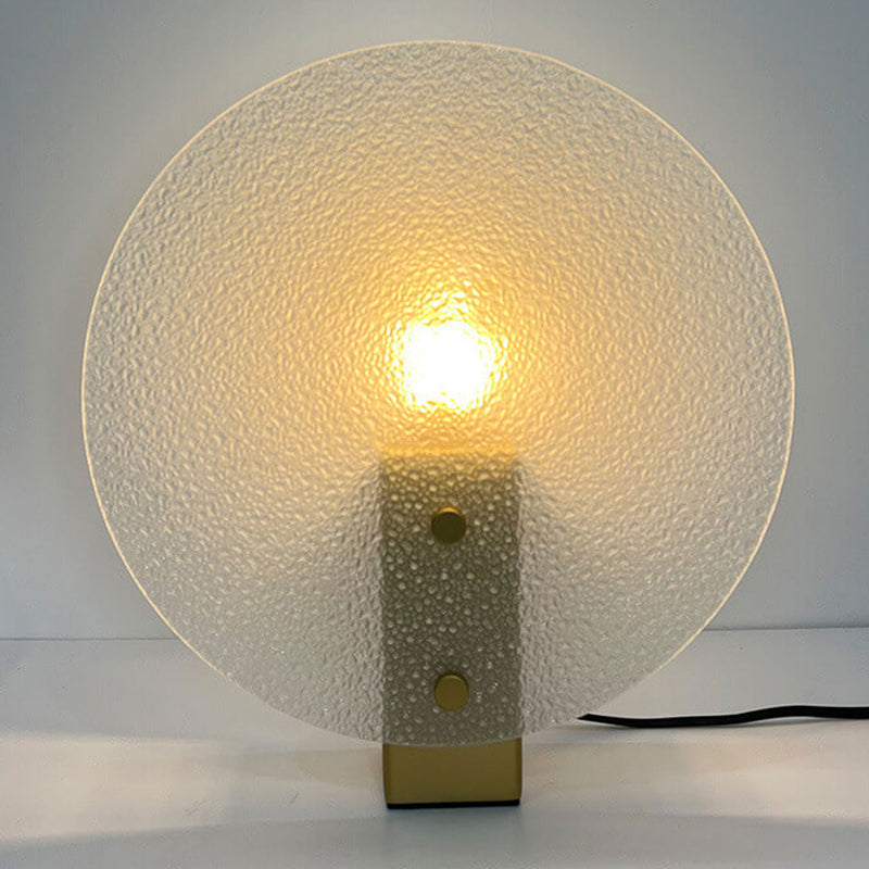 Lampe de table moderne en verre dépoli rond de luxe léger à 1 lumière 