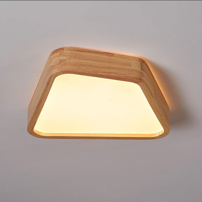 Modern Japanese Log Geometry Shape LED Flush Mount Ceiling Light