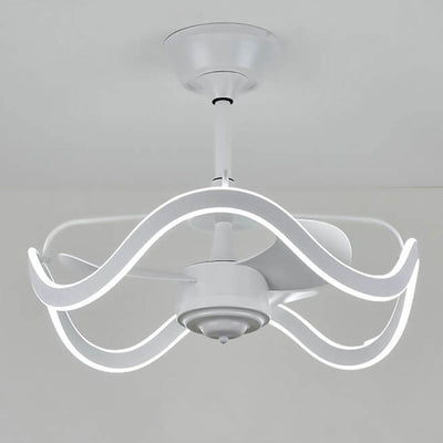 Lumière de ventilateur de plafond silencieux à tiges descendantes circulaires inversées de luxe moderne 