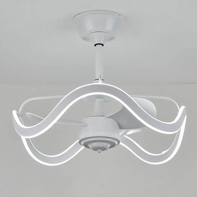 Modern Light Luxury Circular Inverter Silent Downrods Ceiling Fan Light