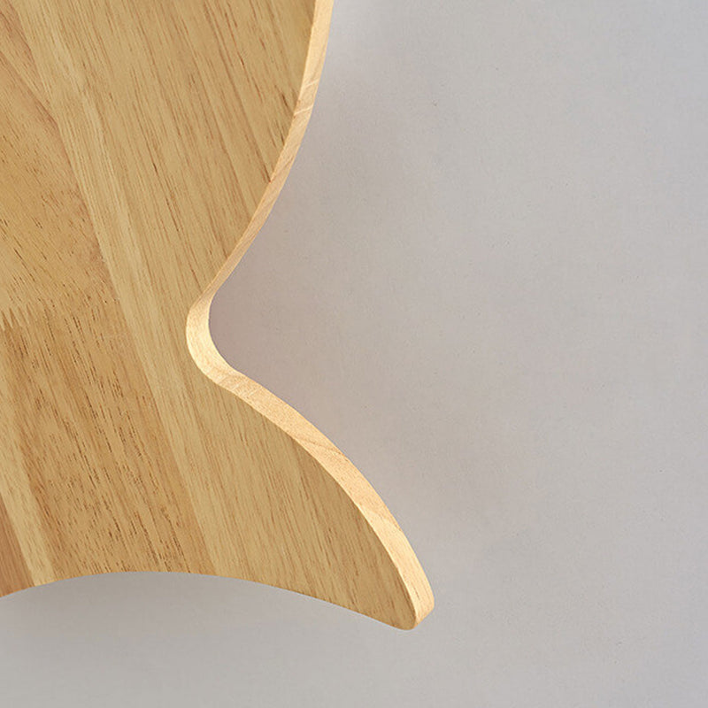Nordic Minimalist Oak Acrylic Fish LED Wall Sconce Lamp