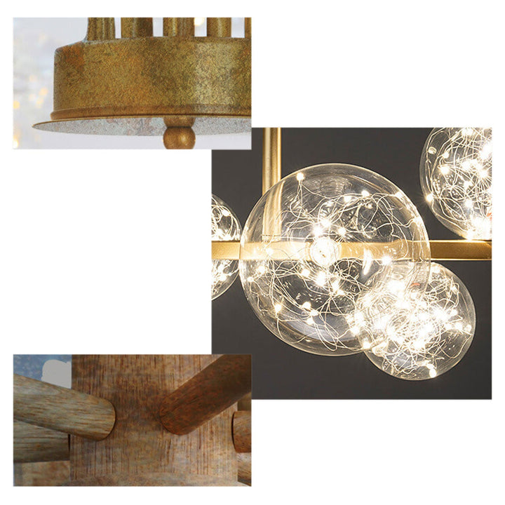 Moderne leichte Luxus-Kristall-Kreis-Glas-Globus-Insel-Licht LED-Kronleuchter 