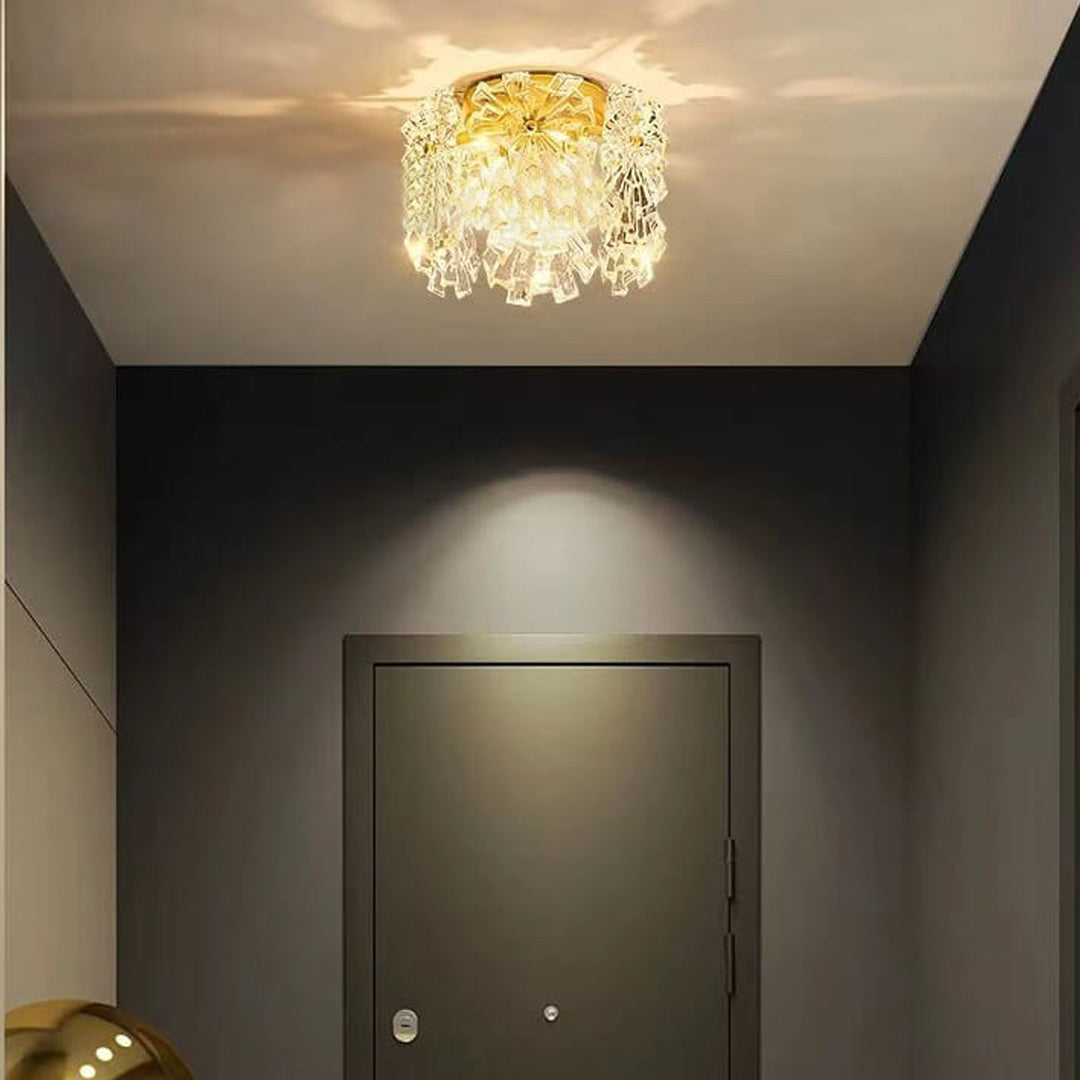 Modern Minimalist Glass 1- Light Flush Mount Ceiling Light