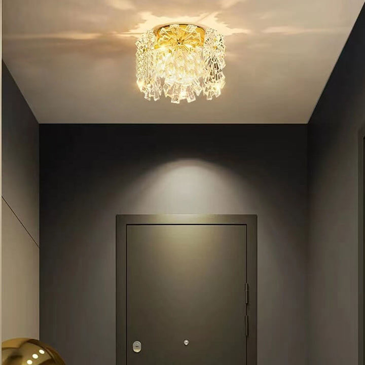 Modern Minimalist Glass 1- Light Flush Mount Ceiling Light