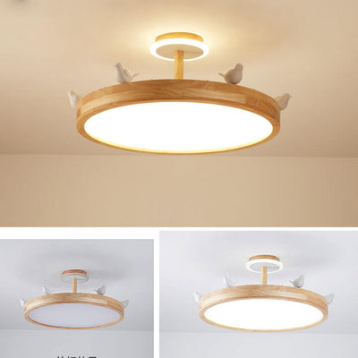 Nordic Log Crown LED Flush Mount Ceiling Light