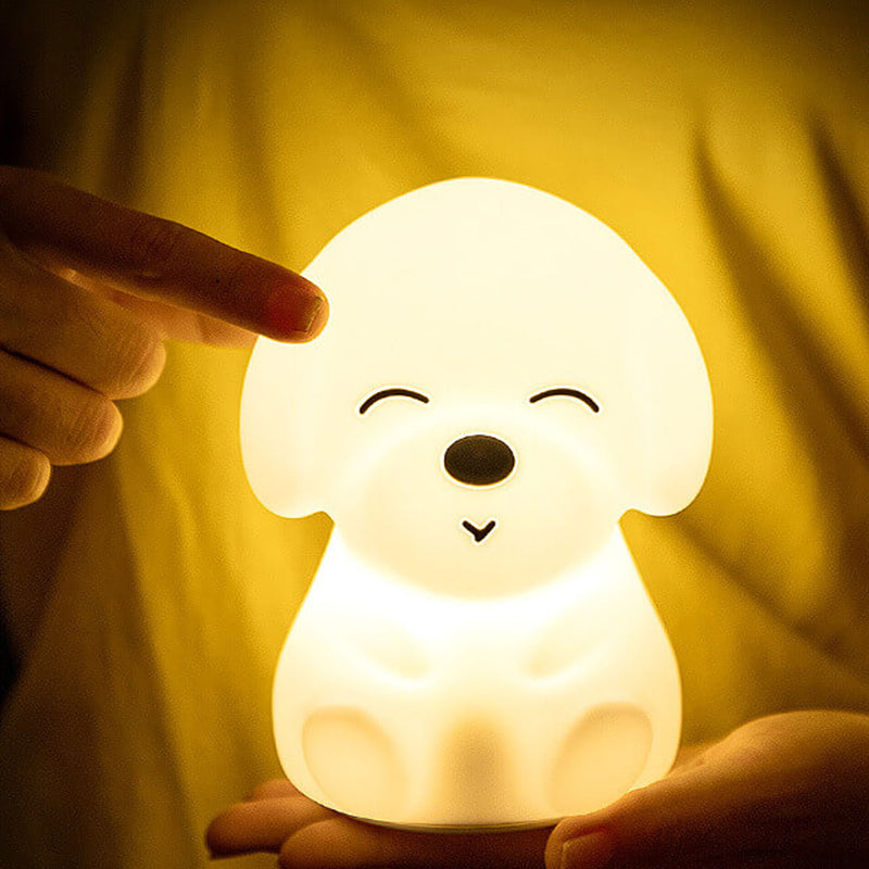 Kreative süße Silikon Little Puppy USB Pat Pat LED Nachtlicht Tischlampe 