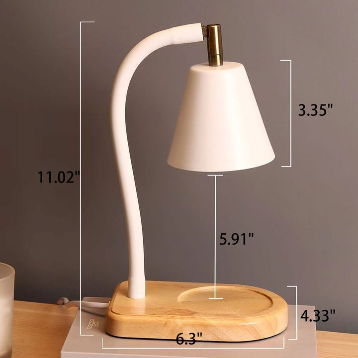 Lampe de Table à Cire Fondante à 1 Lumière avec Base en Bois de Cône Simple Nordique 