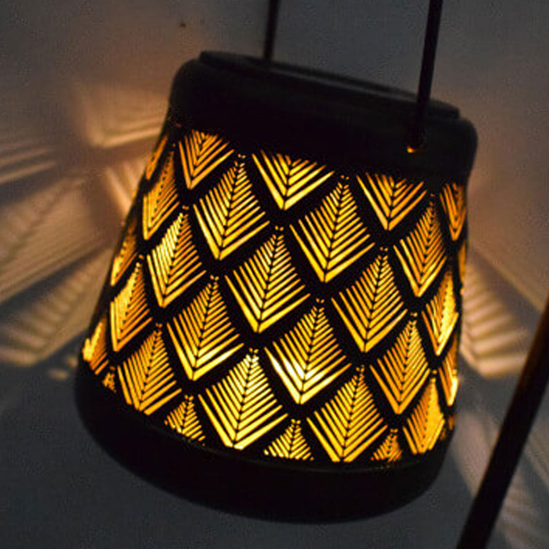 Solar Garden Light Creative Iron Hollow Lantern Outdoor Garden Landscape Light