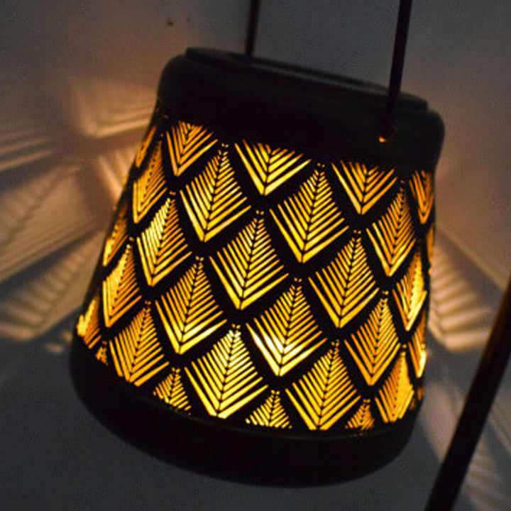 Solar Garden Light Creative Iron Hollow Lantern Outdoor Garden Landscape Light