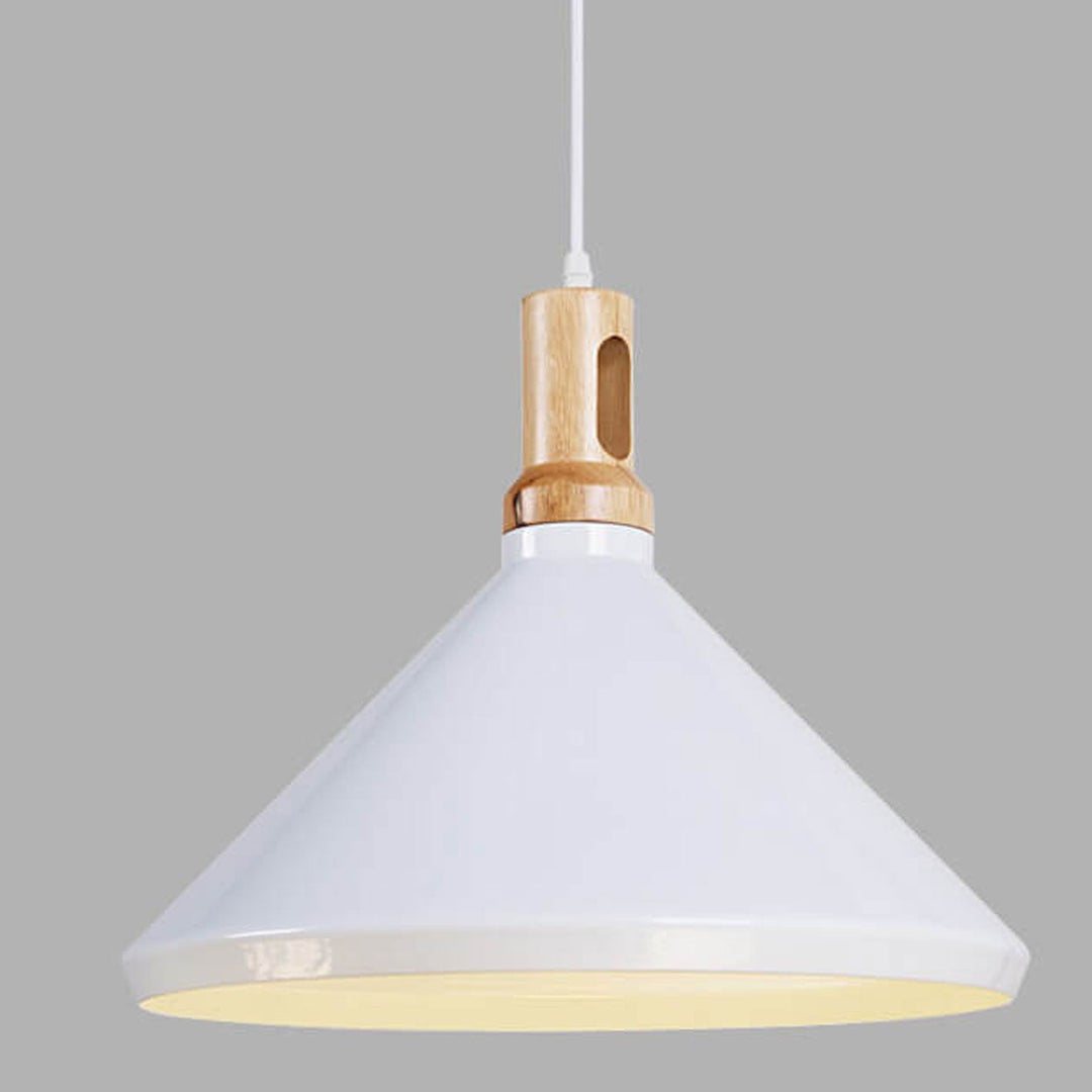 Lumière suspendue à 1 ampoule conique en aluminium solide simple nordique géométrique 