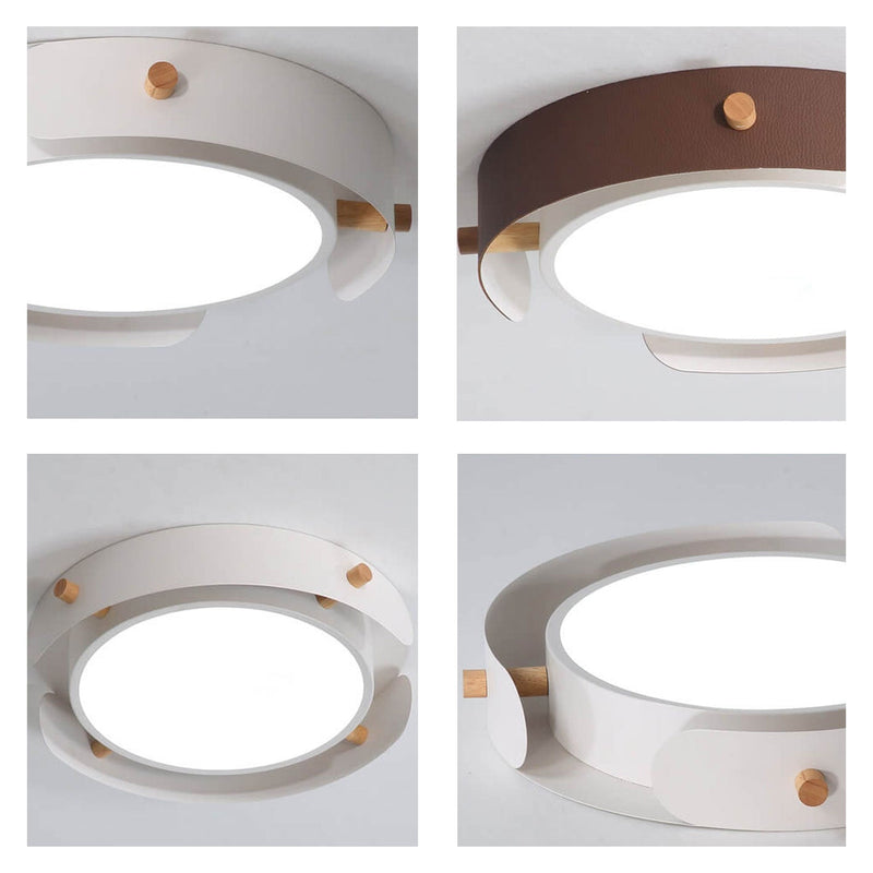 Nordic Simple Log Round LED Flush Mount Light