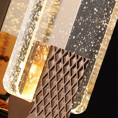 European Light Luxury Rectangular Bubble Crystal LED Wall Sconce Lamp