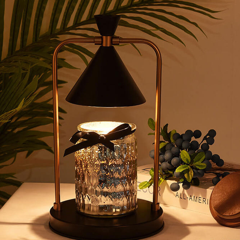 Lampe de table à cire fondue 1 lumière avec abat-jour en métal de luxe européen 