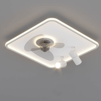 Minimalist Ultra-thin Square Spotlight  LED Flush Mount Ceiling Fan Light
